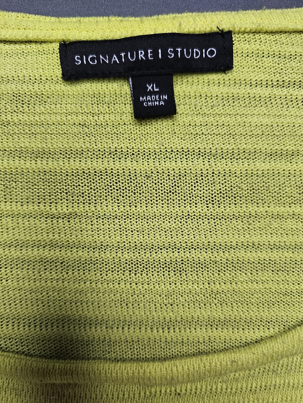 Signature Studio Bright Lime Green Knit Top